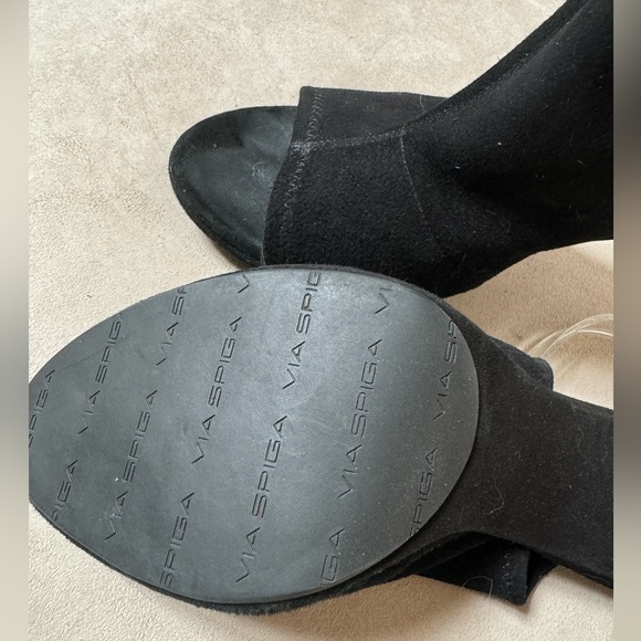 Via Spiga Suede Peep Toe slingback heels - Picture 5 of 7